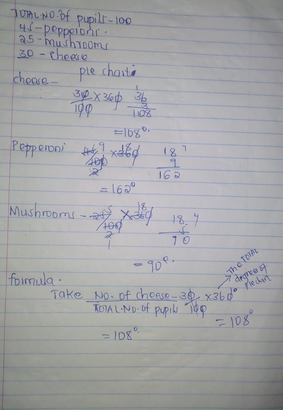 When a survey was conducted among 100 students to find their favorite pizza topping, 45 students voted