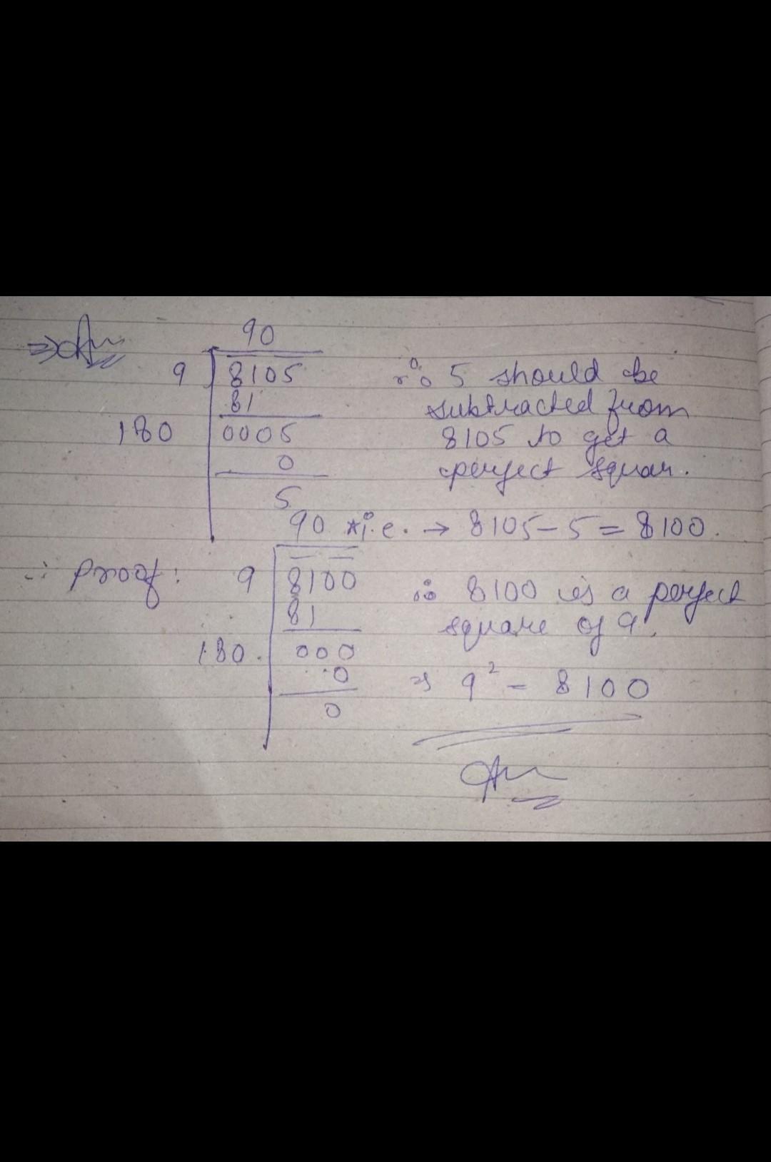 Find The Least Number 8105 Which Must Be Added Also Find The Square Root Of New Number Obtained