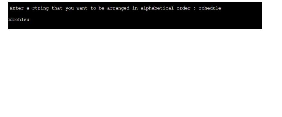 Print the two strings, firstString and secondString, in alphabetical order. Assume the strings are lowercase.