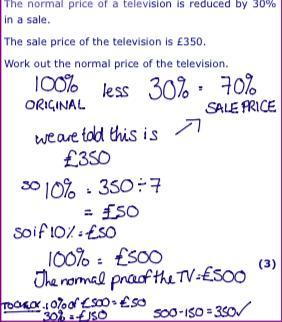 A top is reduced by 35% in a sale to 97.50. What was the original price of the top?