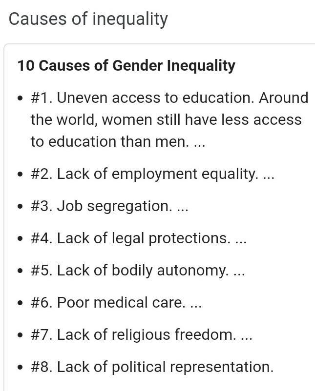 What Is The Cause Of Inequality?
