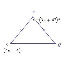 Find the degree measure of each angle in the triangle . Please help !!