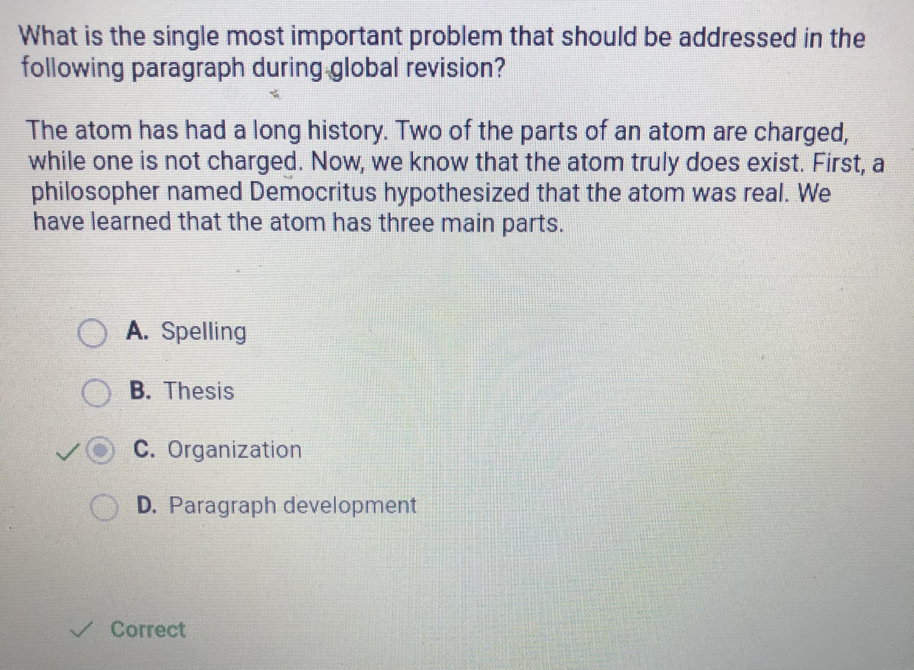 What Is The Single Most Important Problem That Should Be Addressed In Thefollowing Paragraph During Global