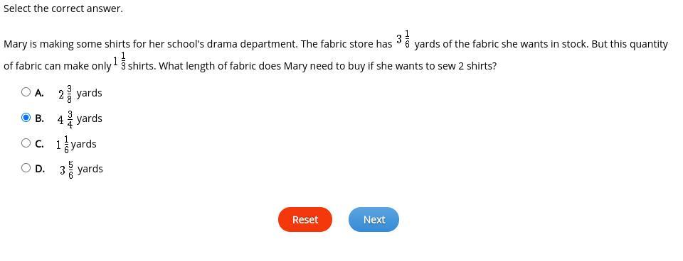 Mary is making some shirts for her school's drama department. The fabric store has yards of the fabric