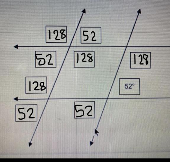 Drag each angle measure to the correct location on the image. Each angle measure can be used more than