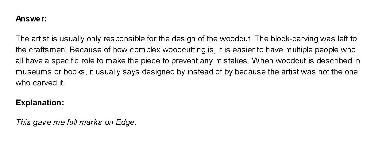 Why do you think it took four different people to create a Japanese woodcut? Why didn't one person do