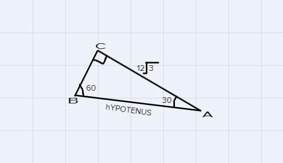 In the diagram, AC = 12 V3. Find BC and AB. Write your answers in simplest form.B60930O BC = 72. AB =