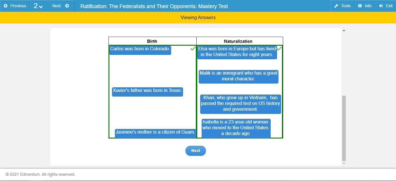 HELPP!! ASAP A person is eligible for US citizenship by birth or by naturalization, Match the following