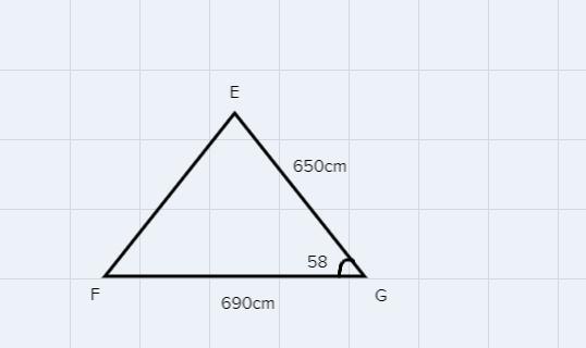 In deltaEFG , e=690 cm, f=650 cm and 