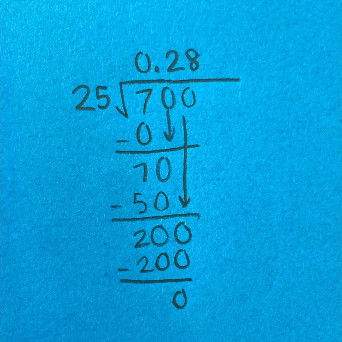 Write 7/25 as a decimal show your work 
