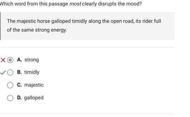 Which word from this passage most clearly disrupts the mood?