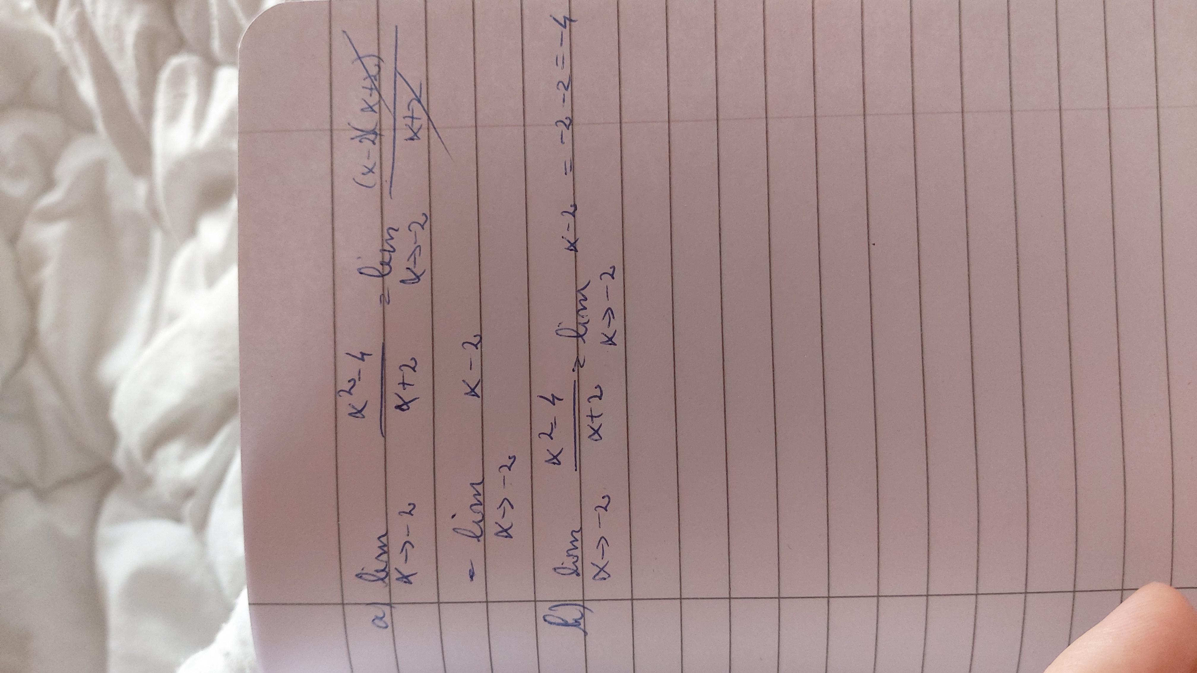 A.Evaluate the following limit.limx2x24x+2b.Rewrite the given limit in a way that can be evaluated by