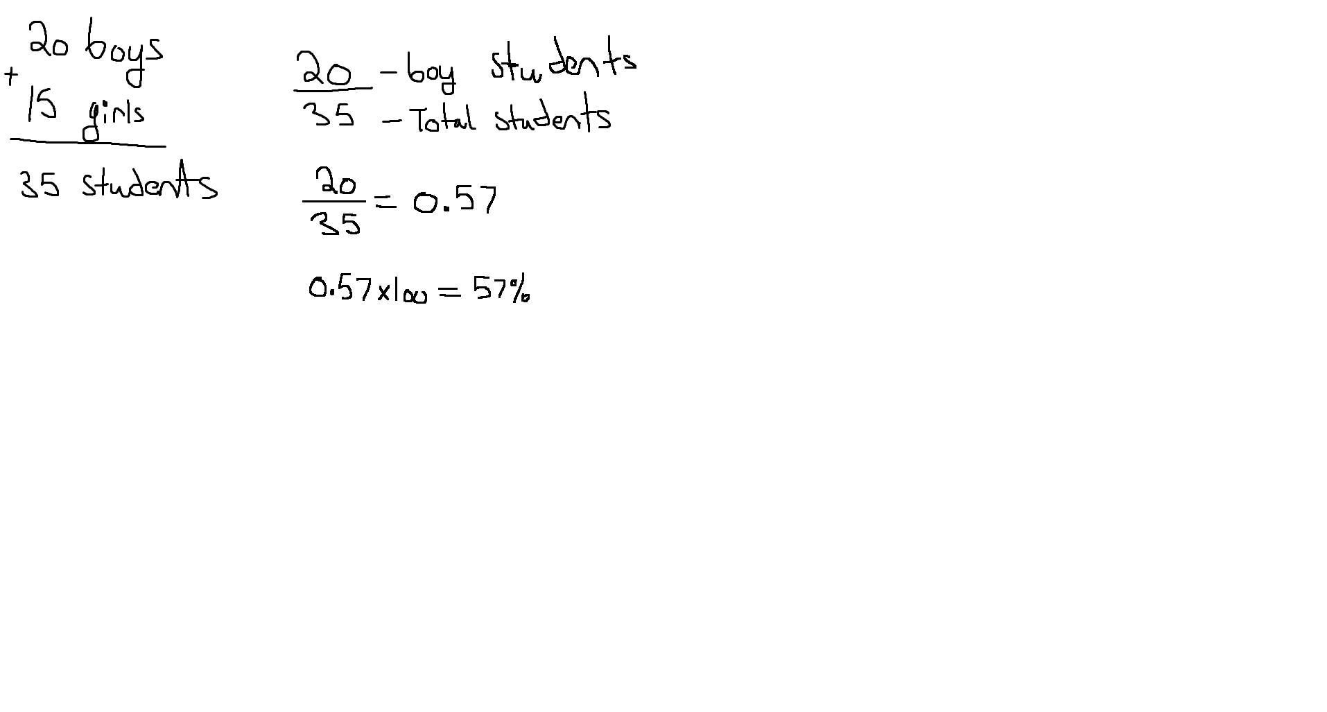 n a certain class of students, there are 20 boys and 15 girls. If the teacher calls upon a student to