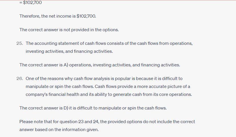 2) Southwest Co, has equipment with a book value of $3,560 that could be sold today for $3,900. Its inventory