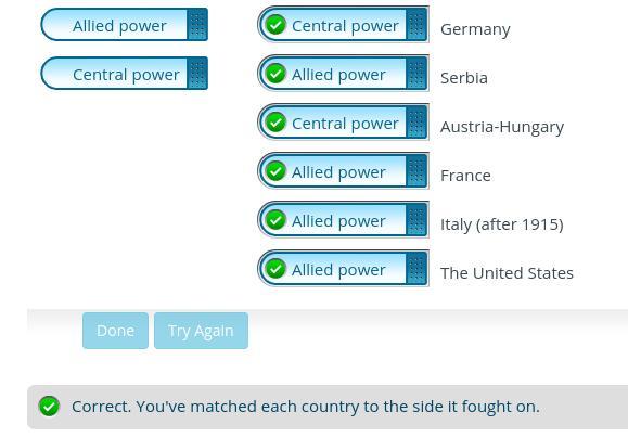The multiple alliances that preceded the war shifted to become two alliancesthe Central and the Allied