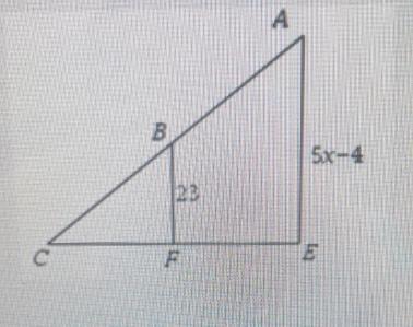 In the picture shown b and F are midpoints solve for x 