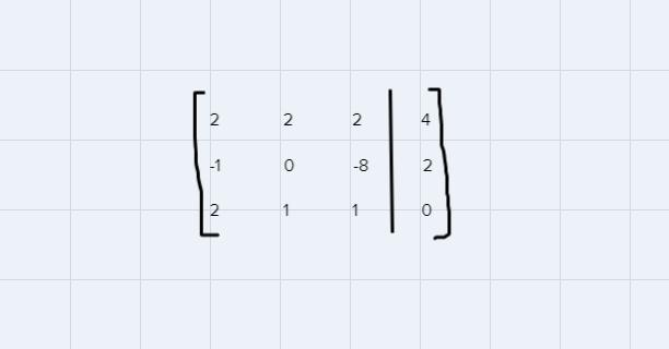 Convert The Following System Of Equations Into An Augmented Matrix: (1) 2x + 2y + 2z = 4(2) -x 3y = 2