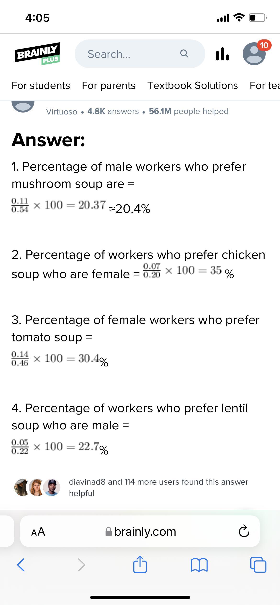 Two Was Frequency Tables:mastery Test The Cafeteria Manager In An Office Building Surveyed Workers In