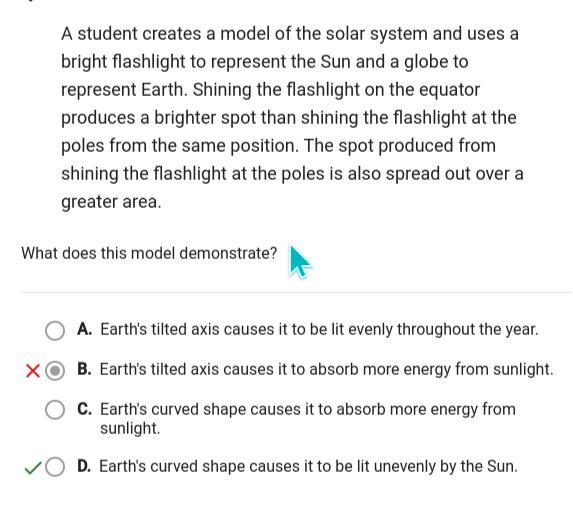 Question 13 of 35A student creates a model of the solar system and uses abright flashlight to represent