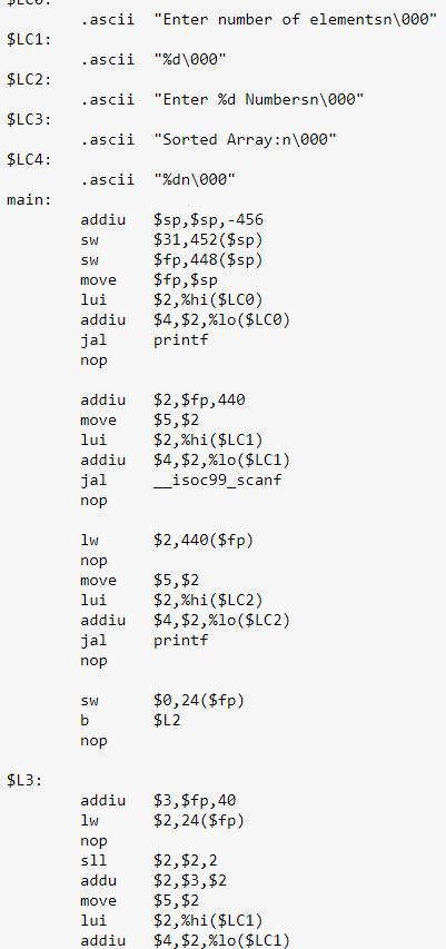 Need a Mips program for Selection sort.Declare array, ask for values from user, and insert values into
