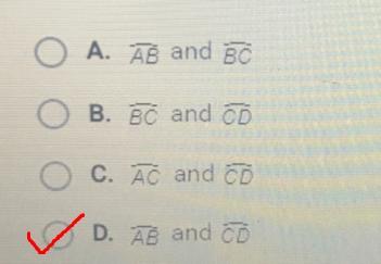 If angle AOB is 25 degrees and angle BOC is 27 degrees , which arcs are congruent? Btw