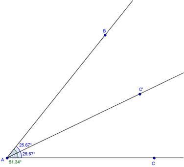 Question 1 Measure BAC. Create an angle with half the measure of BAC by drawing a ray in the interior
