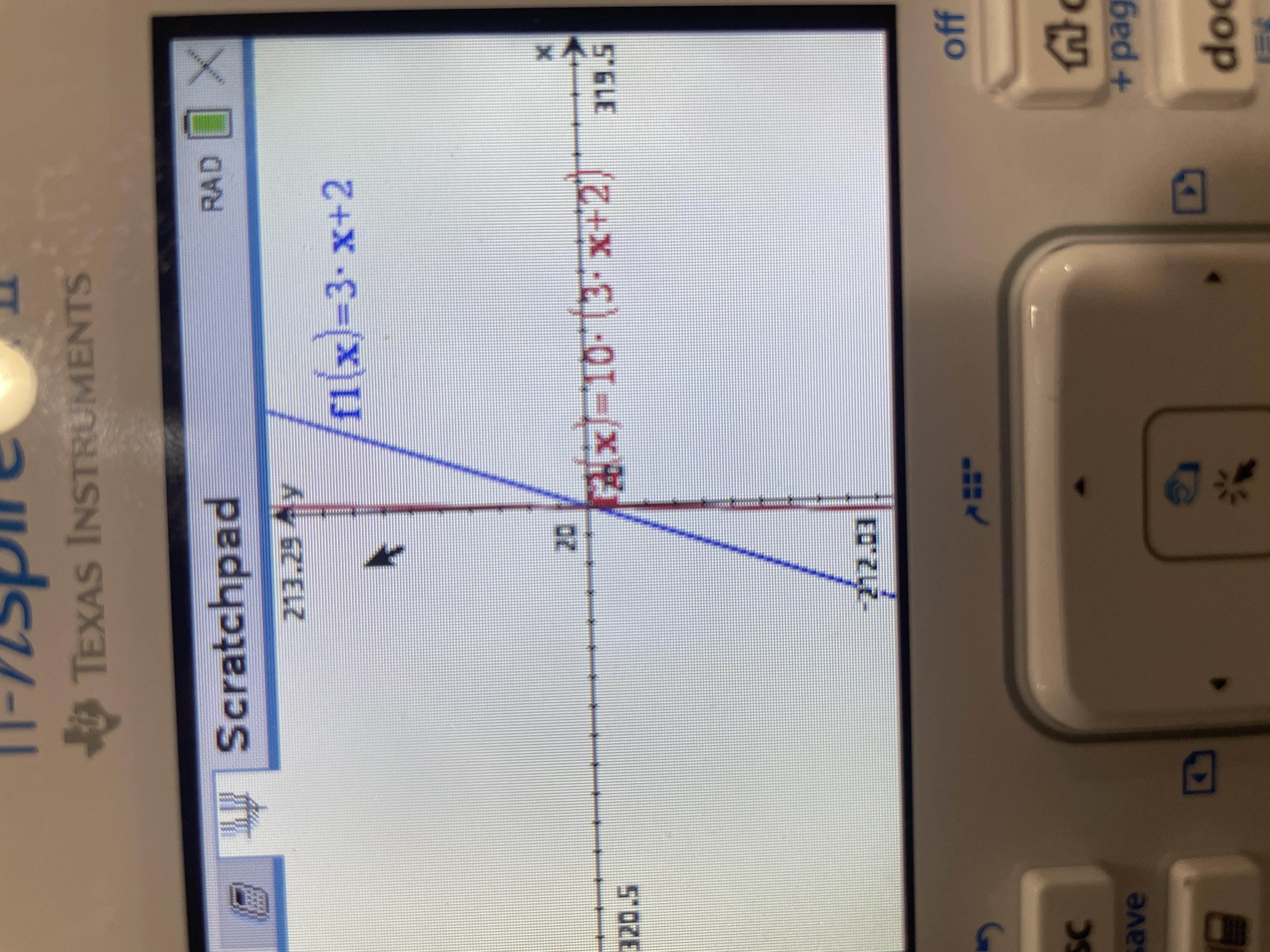 Given the graph of f(x) = 3x + 2 and the graph of g(x) = 10(3x+2), how does the graph of g(x) compare