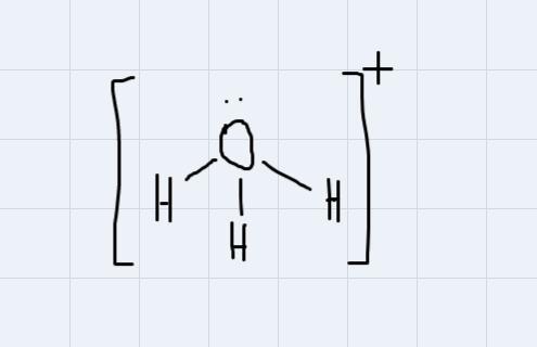 for the molecule H3O+ provide a structure of the molecule and include the following:- the oxidation state