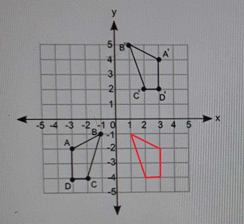 The Firgure ABCD is transformed to A'B'C'D, as shown:Which of the following sequence of transformations