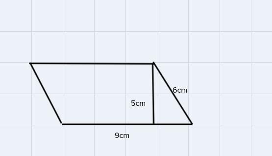This is a parallelogram. 5 mi. 6 mi. 9 mi.What is the area of the parallelogram?