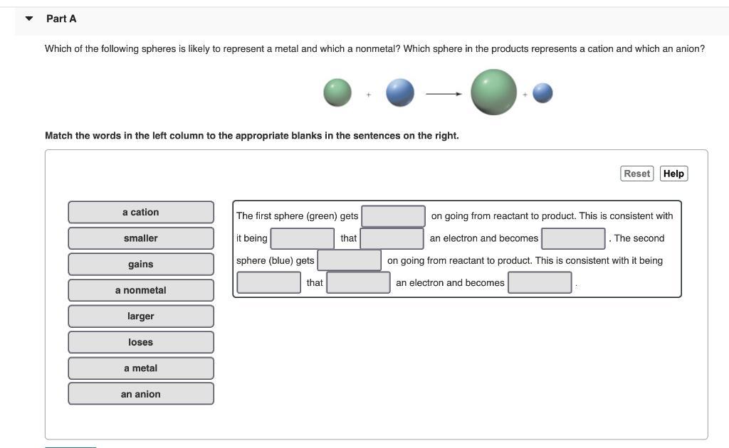 Which Of The Following Spheres Is Likely To Represent A Metal And Which A Nonmetal? Which Sphere In The