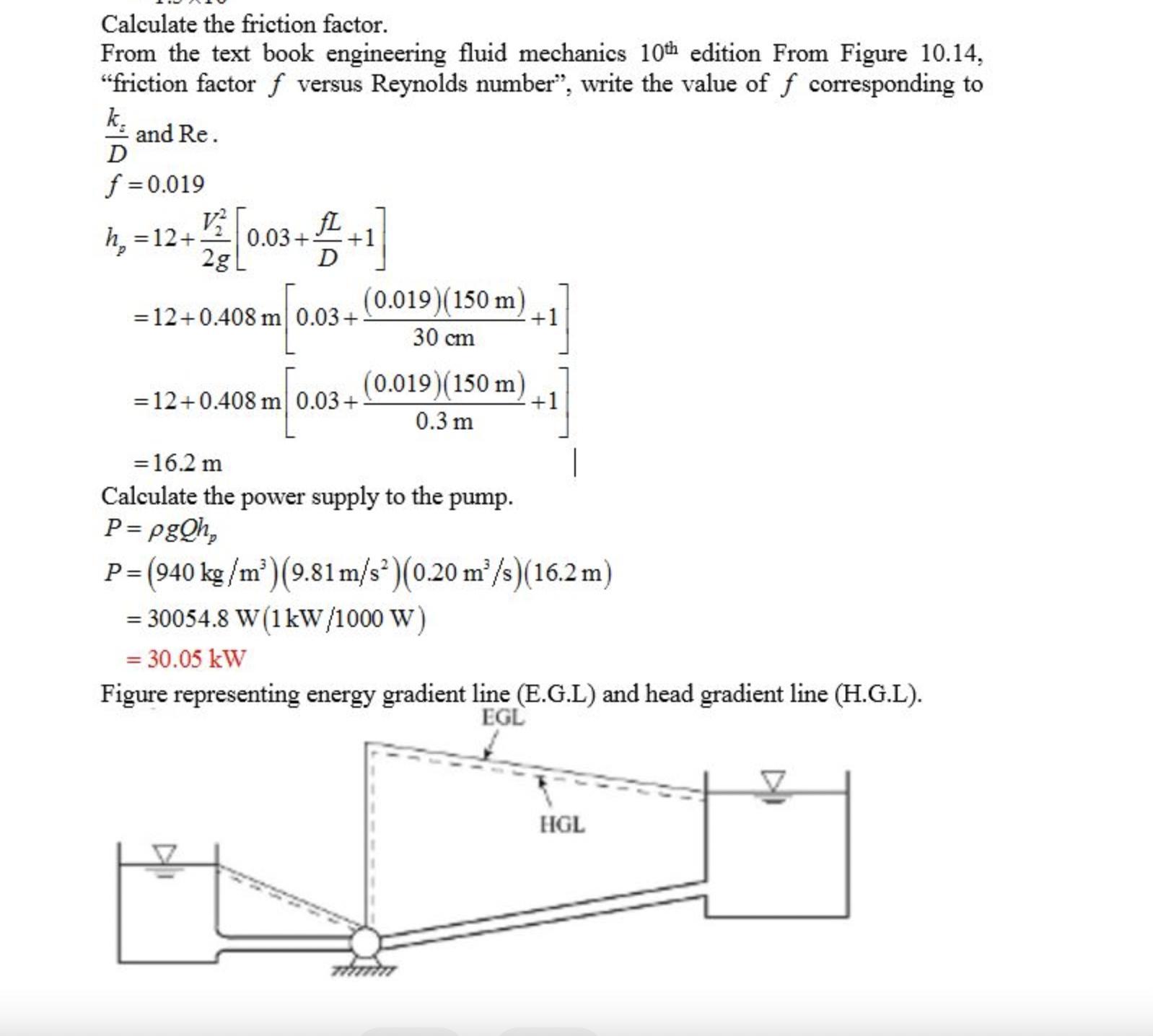 what power must the pump supply to the system to pump the oil from the lower reservoir to the upper reservoir