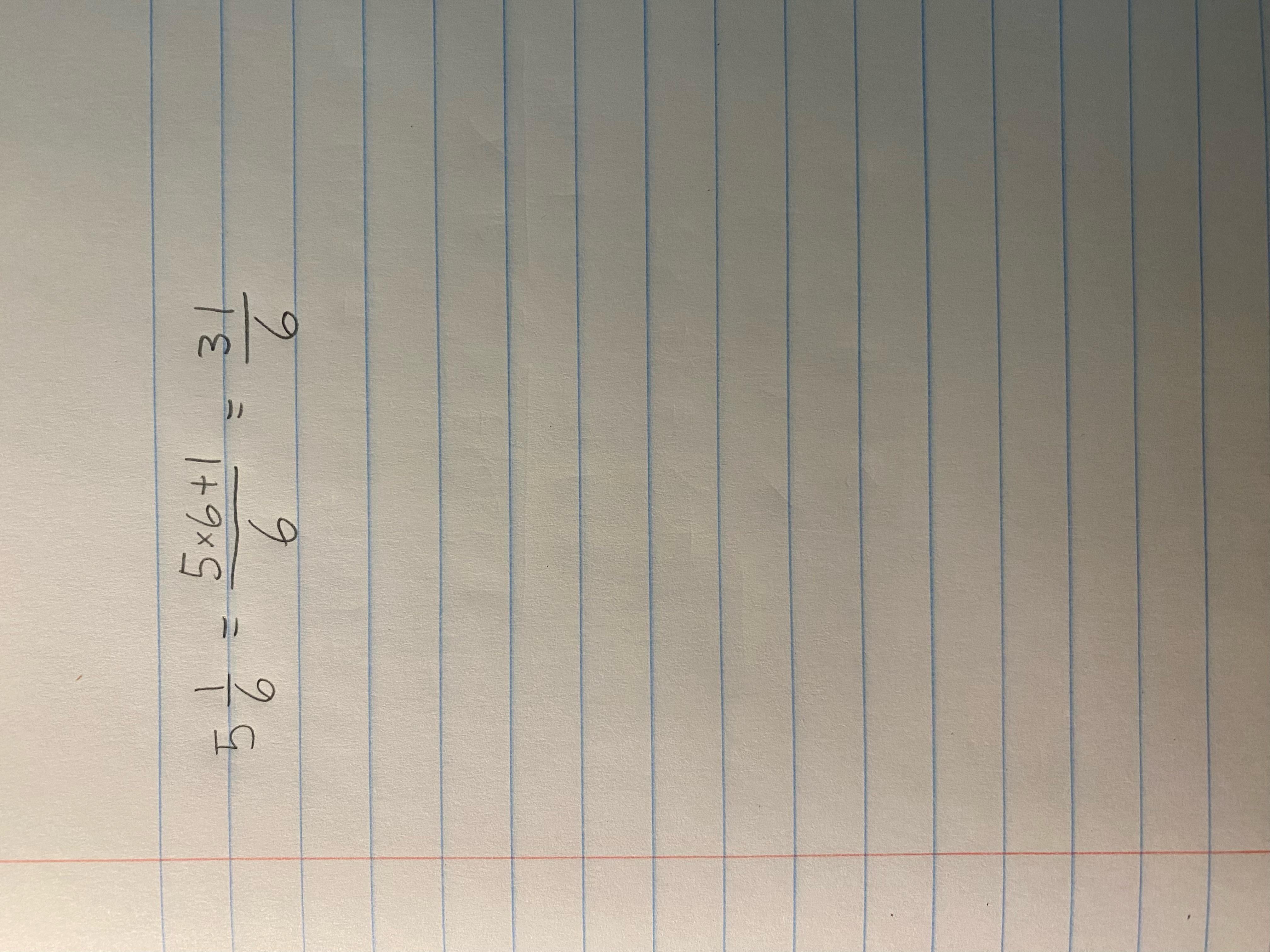 5 1/6 into a mixed number and simplified 