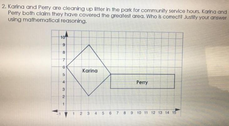 Karina and perry are cleaning up litter in the park for community service hours. Karina and perry both