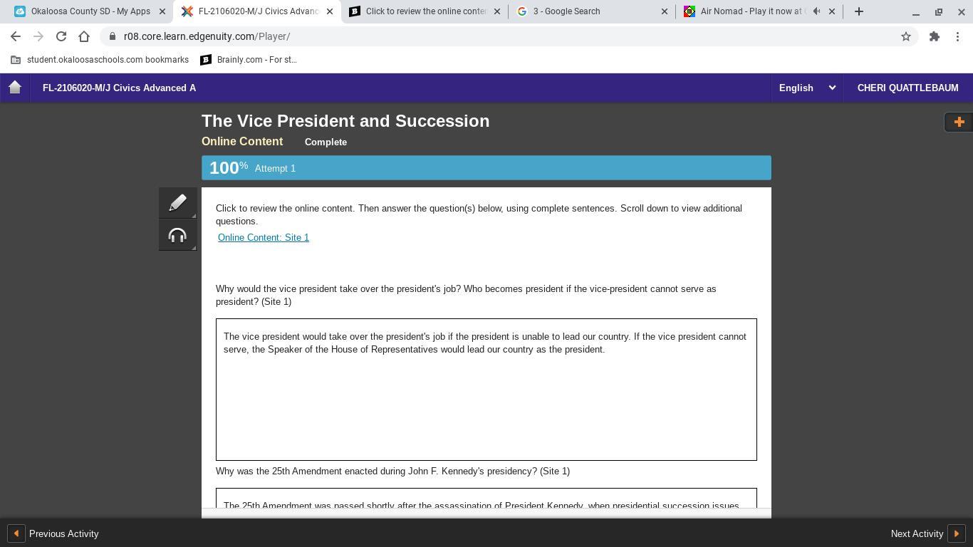 Click to review the online content. Then answer the question(s) below, using complete sentences. Scroll