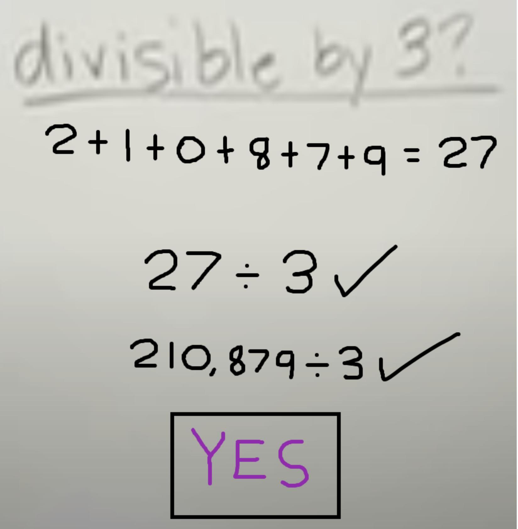 Is 210879 divisible by 3?PLEASE HELPP