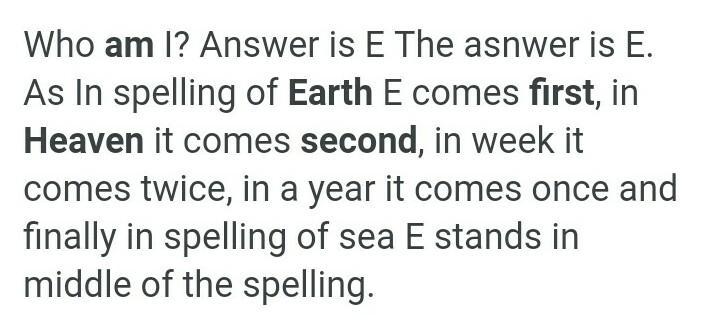 i am the first kn the eart the second for heven who am i?