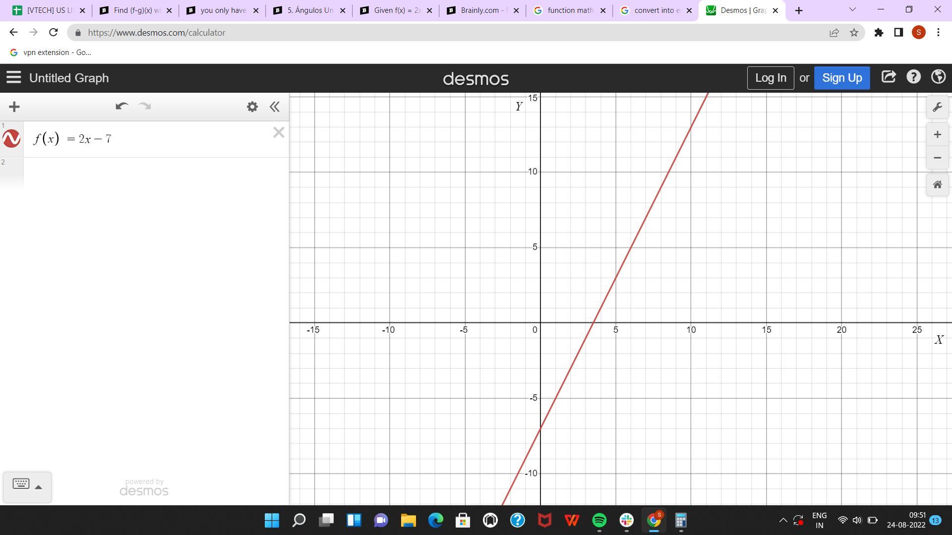 Given f(x) = 2x - 7, complete parts (a) through (c). A. Solve f(x)=0.B. What do the answers to parts