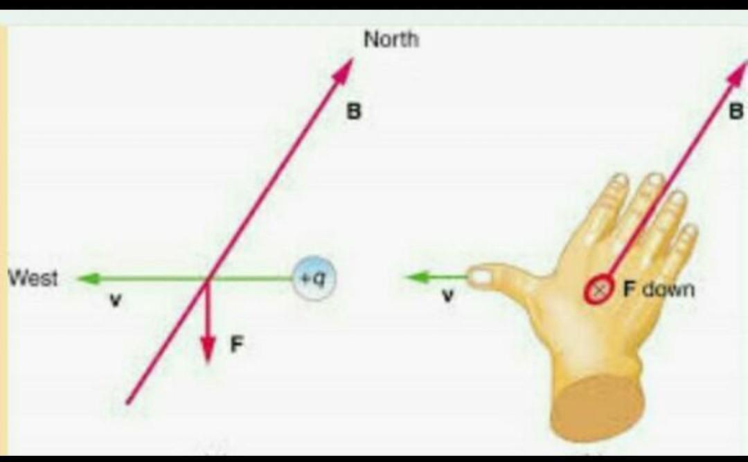 Write a formular to show force experienced by charge in magnetic field.