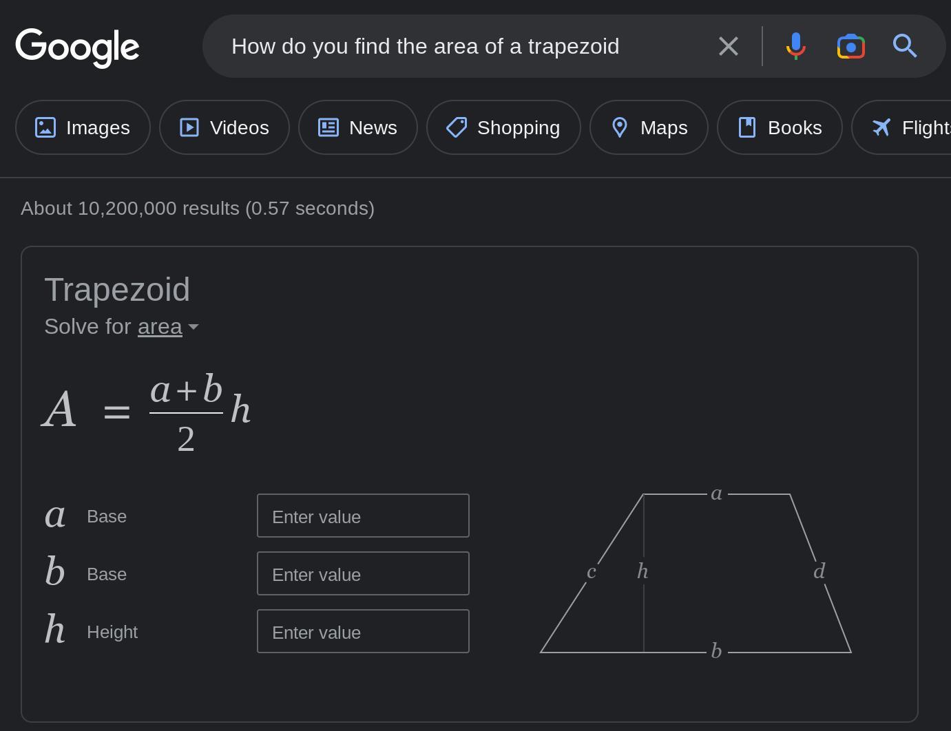 how do you find the area of a trapizoid