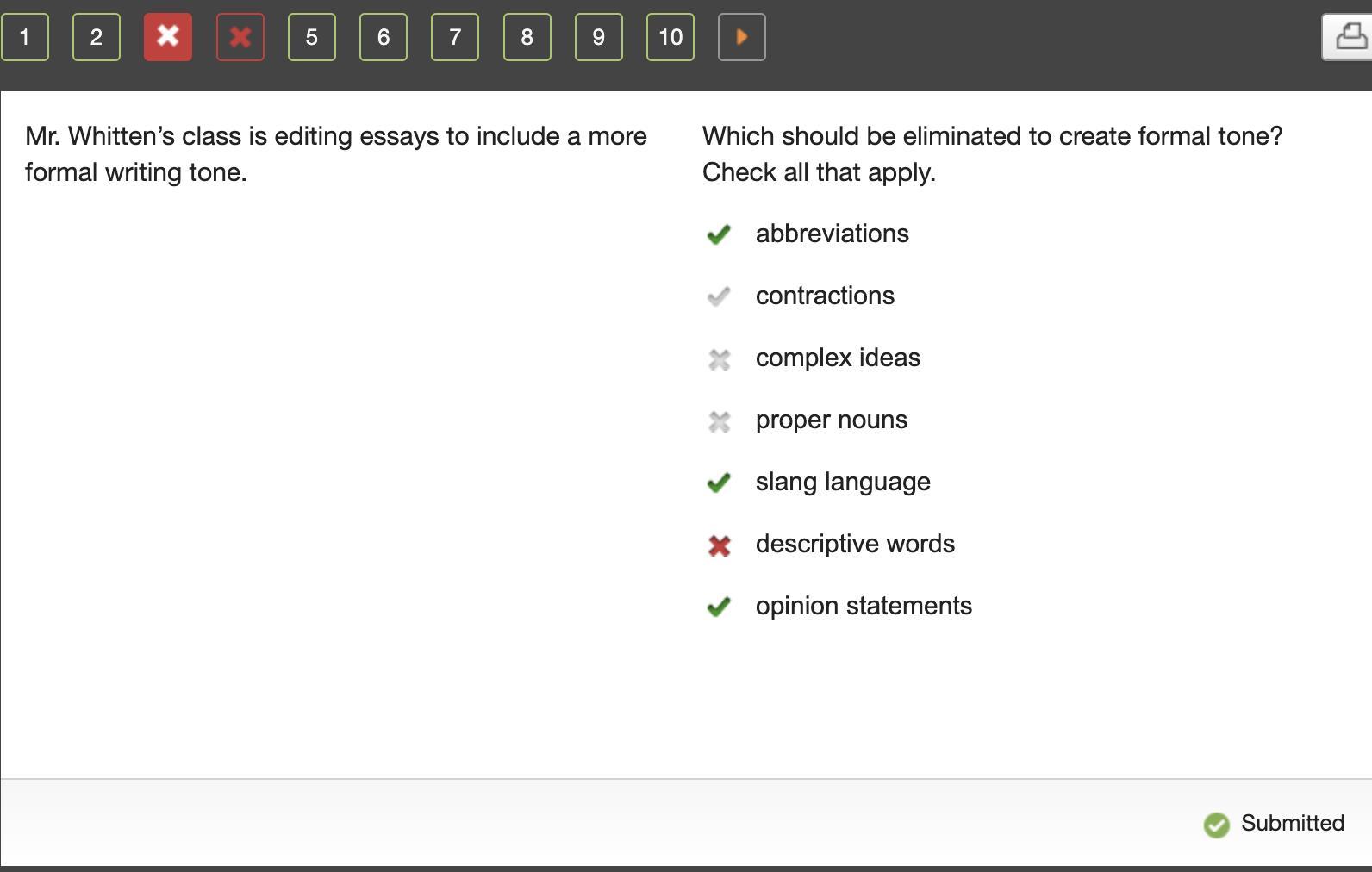 Mr. Whittens Class Is Editing Essays To Include A More Formal Writing Tone.Which Should Be Eliminated