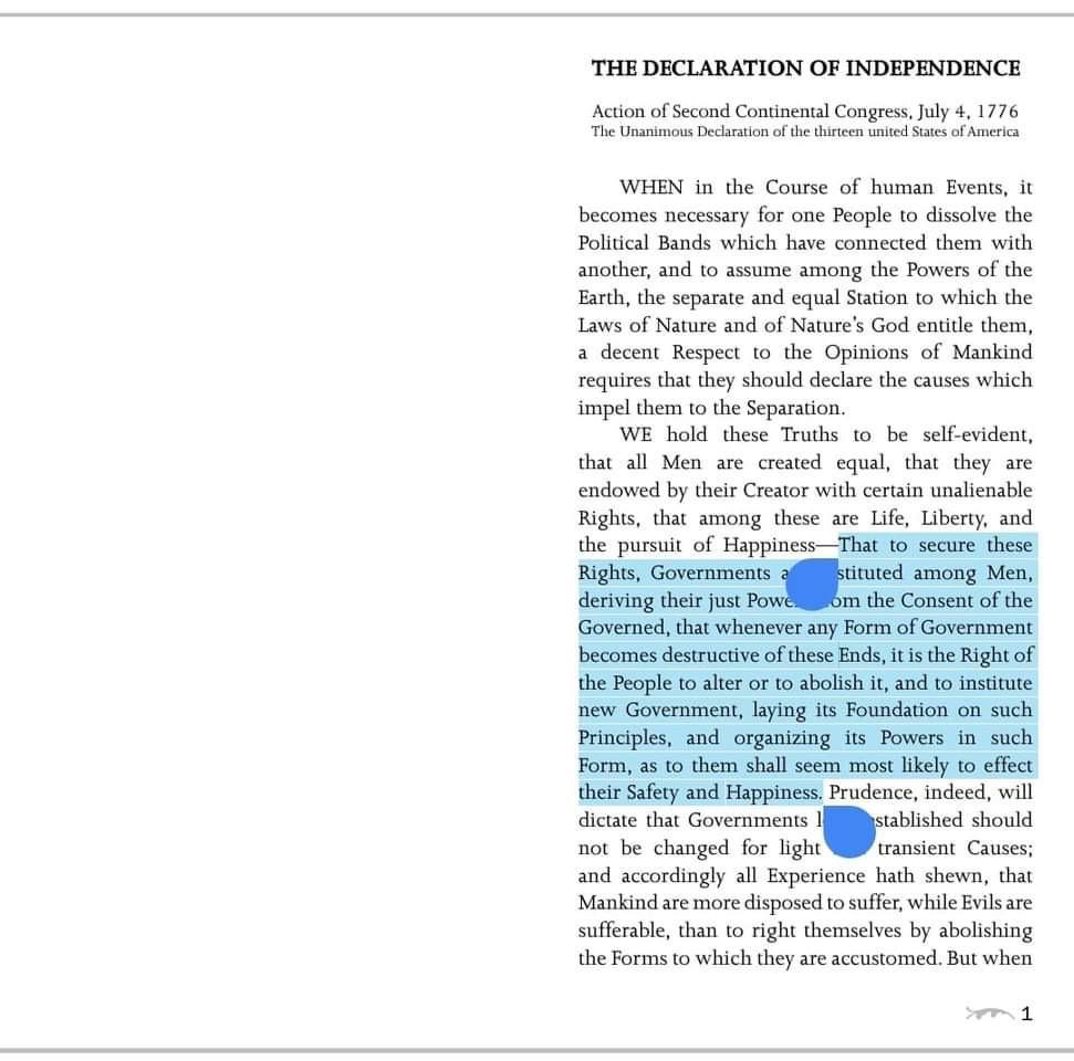 what sentence from the declaration of independence says that the power to govern comes from the peopledo