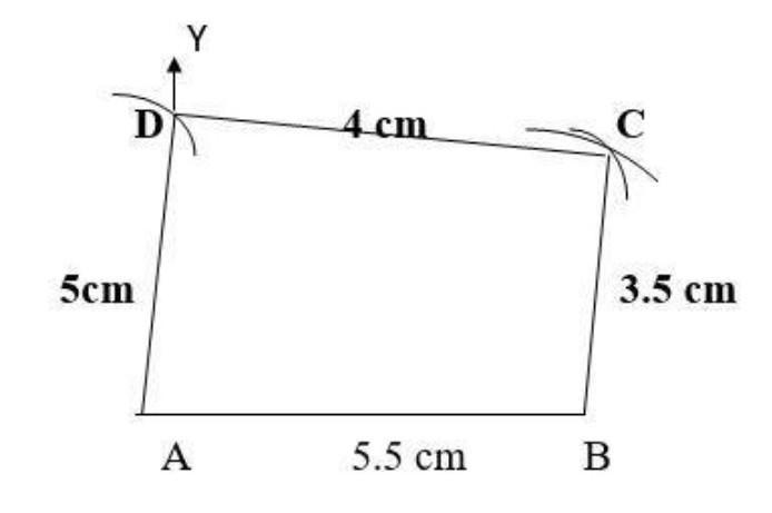 Quadrilateral ABCD With AB = 5.5cm, BC = 3.5cm, CD = 4cm, AD = 5cm, And &lt;A = 45.