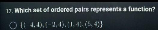 which set of ordered pairs represents a function 