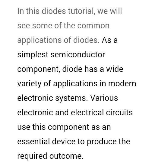 uses of diodes in the society