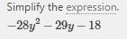 Simplify:4(4y-7y^{2})-9(5y+2)