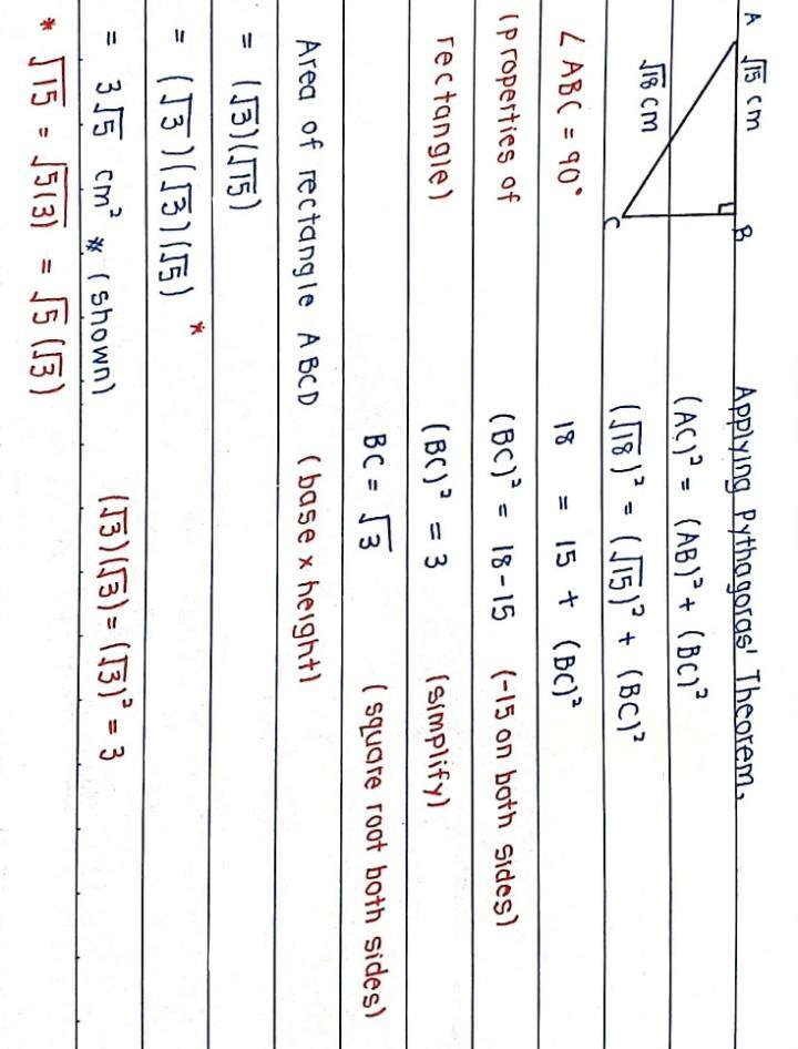 Show That The Area Of The Rectangle ABCD Is 3 Route 5 Cm