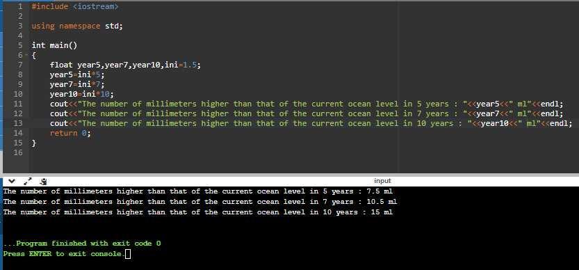 Ocean Levels Assuming the ocean s level is currently rising at about 1.5 millimeters per year, write