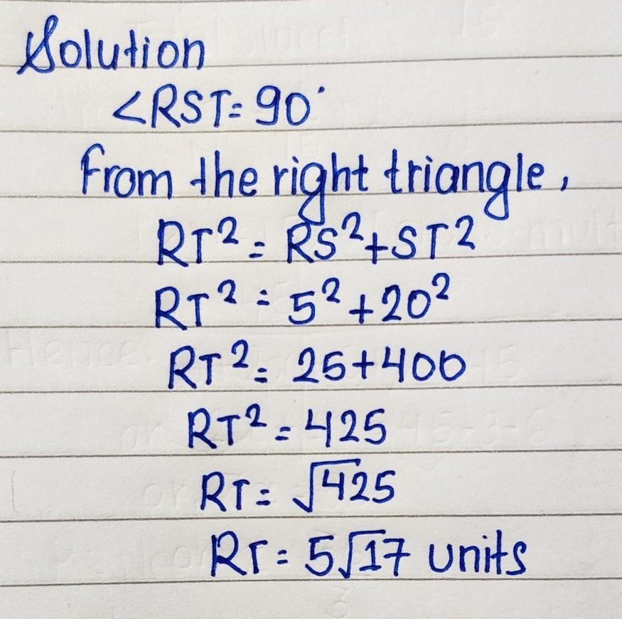 Given ST Is Tangent To Radius R At S, Find RT. 