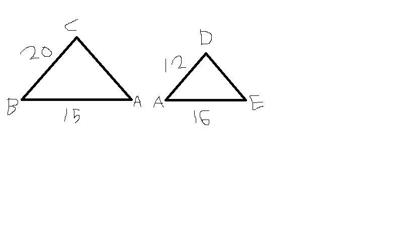 These triangles ARE similar! Which reason proves it?Circle one:AA~SSS~SAS~SHOW CALCULATIONS to verify